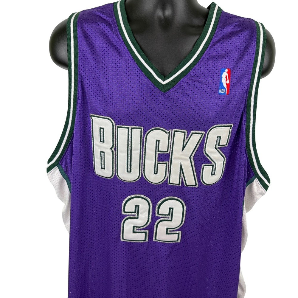 Reebok Milwaukee Bucks Michael Redd 22 Purple Authentic NBA Jersey Size 56